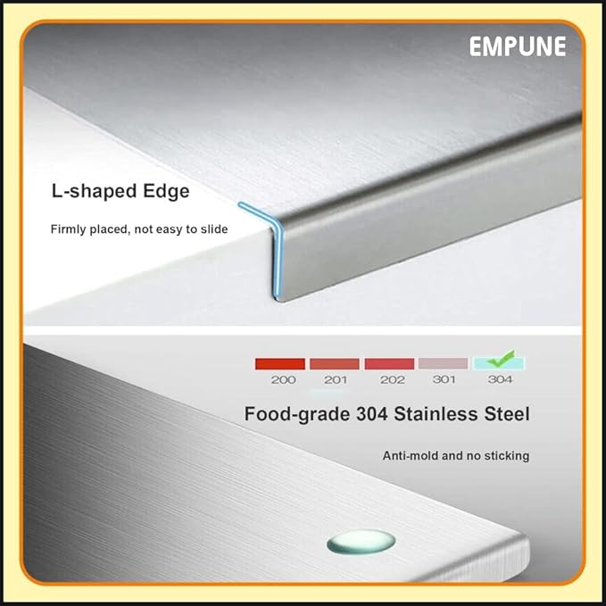 Stainless Steel Cutting Board! 🔪✨ Durable, hygienic, and easy to clean—perfect for all your chopping needs. A must-have for any chef! - Size: 41x33Cm