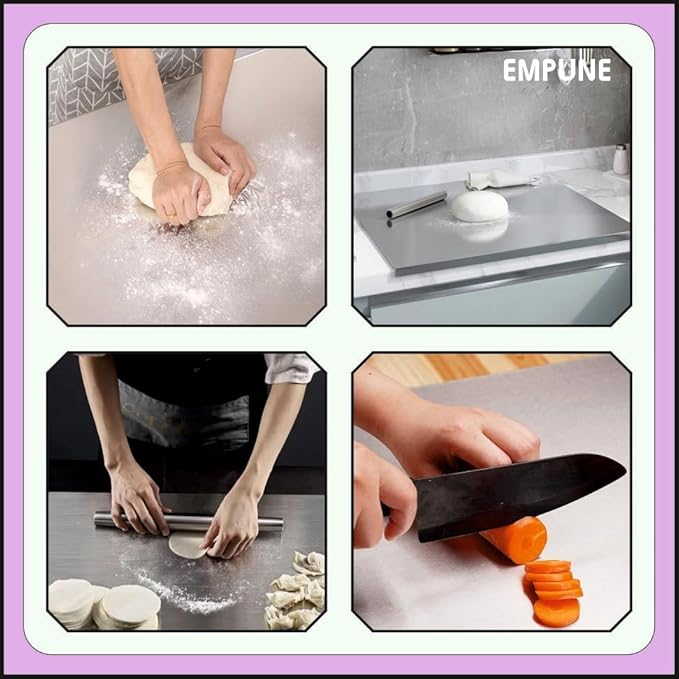 Stainless Steel Cutting Board! 🔪✨ Durable, hygienic, and easy to clean—perfect for all your chopping needs. A must-have for any chef! - Size: 41x33Cm