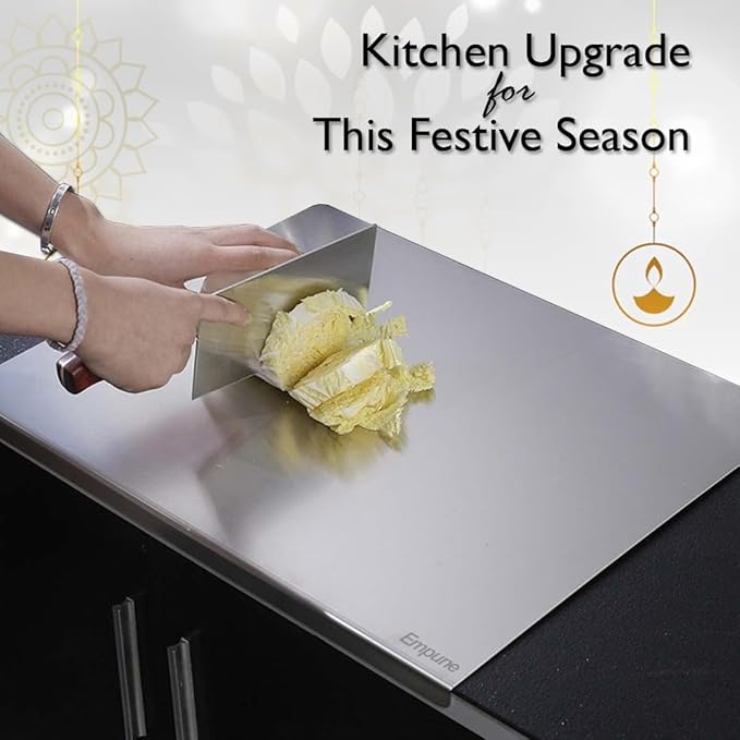 Stainless Steel Cutting Board! 🔪✨ Durable, hygienic, and easy to clean—perfect for all your chopping needs. A must-have for any chef! - Size: 41x33Cm