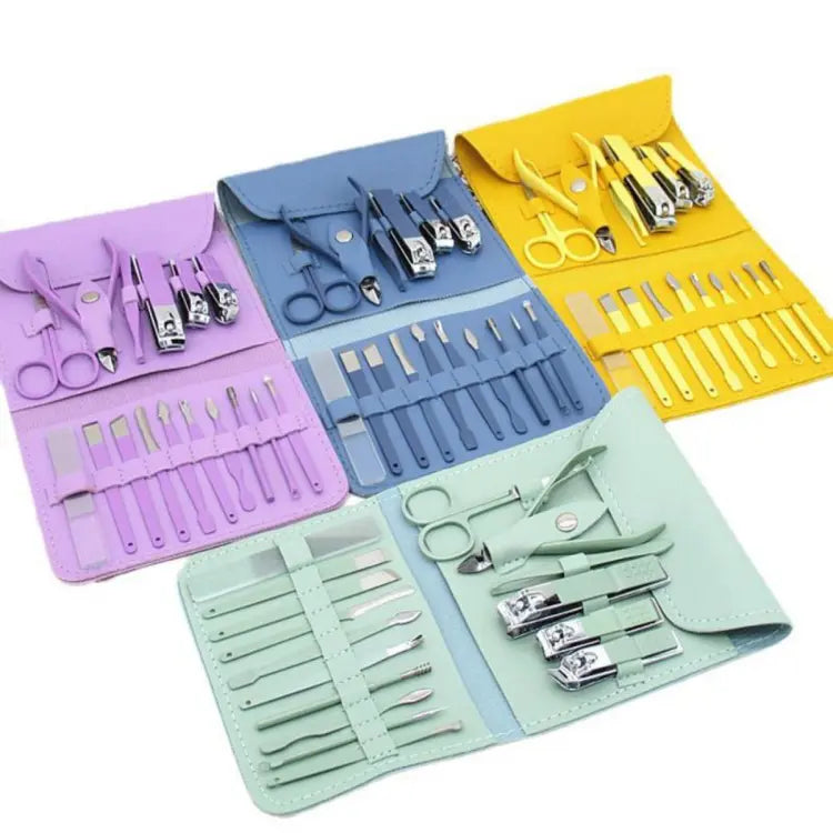 16-in-1 Stainless Steel Nail Care Kit – Manicure & Pedicure Tool Set (Random Color)