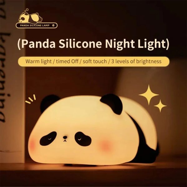 Mini Cute Panda Squishy Night Light – Adorable LED Silicone Lamp for Kids, Baby Nursery & Bedroom Decor | Dimmable Soft Glow Gift