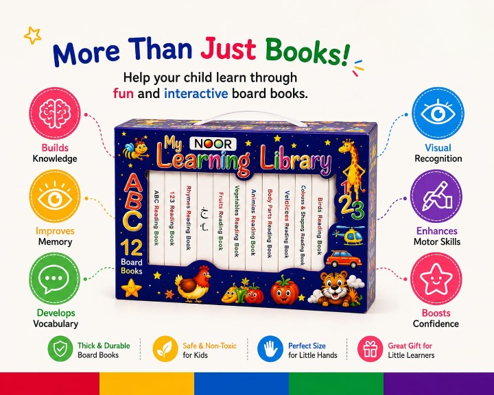 12-in-1 Little Learning Library Box – Educational Board Books