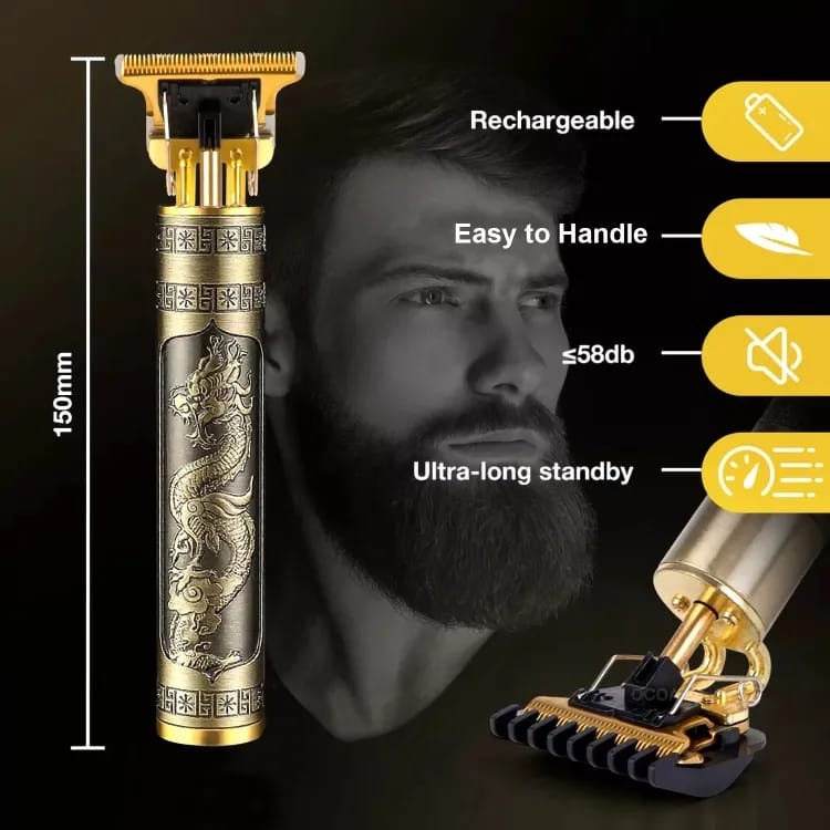 Vintage T9 Hair Trimmer For Men Professional Usb Rechargeable Beard And Hair Cutting Machine Precision Shaver (Plastic Body)